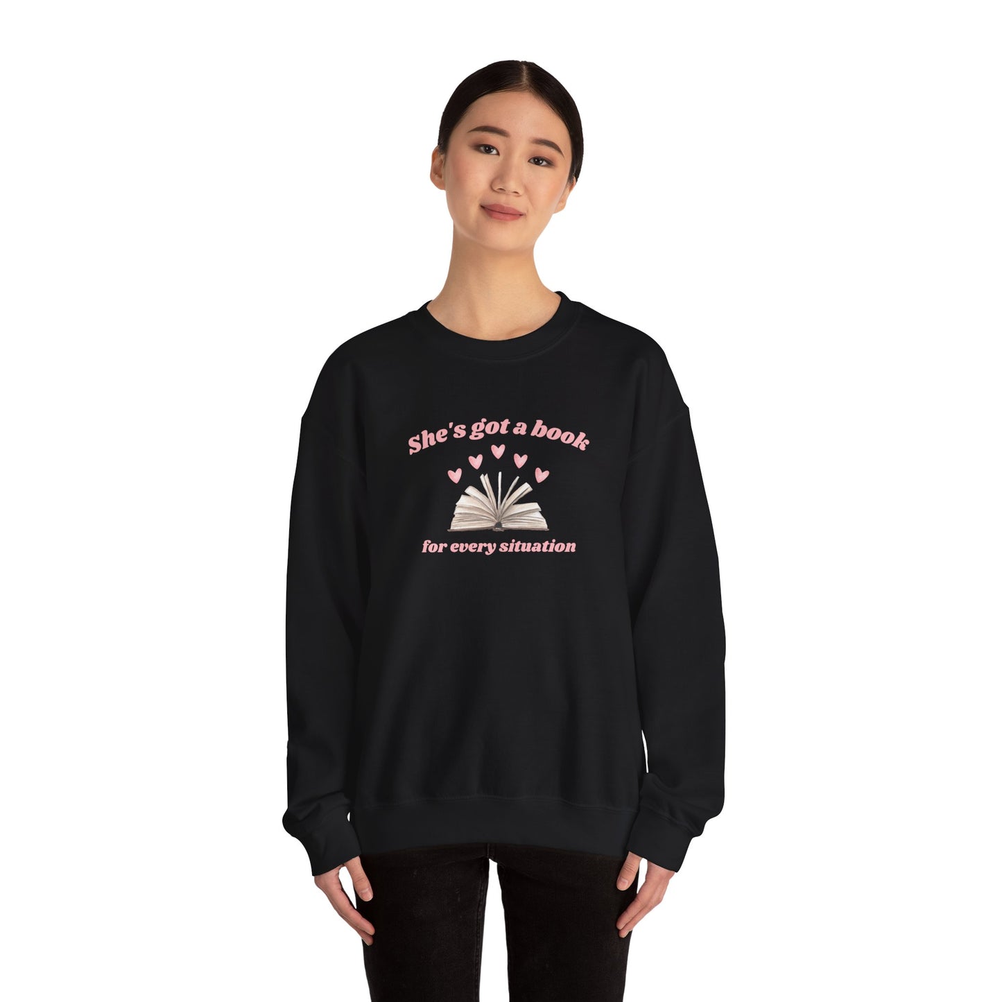 She's Got a Book for Every Situation Unisex Crewneck