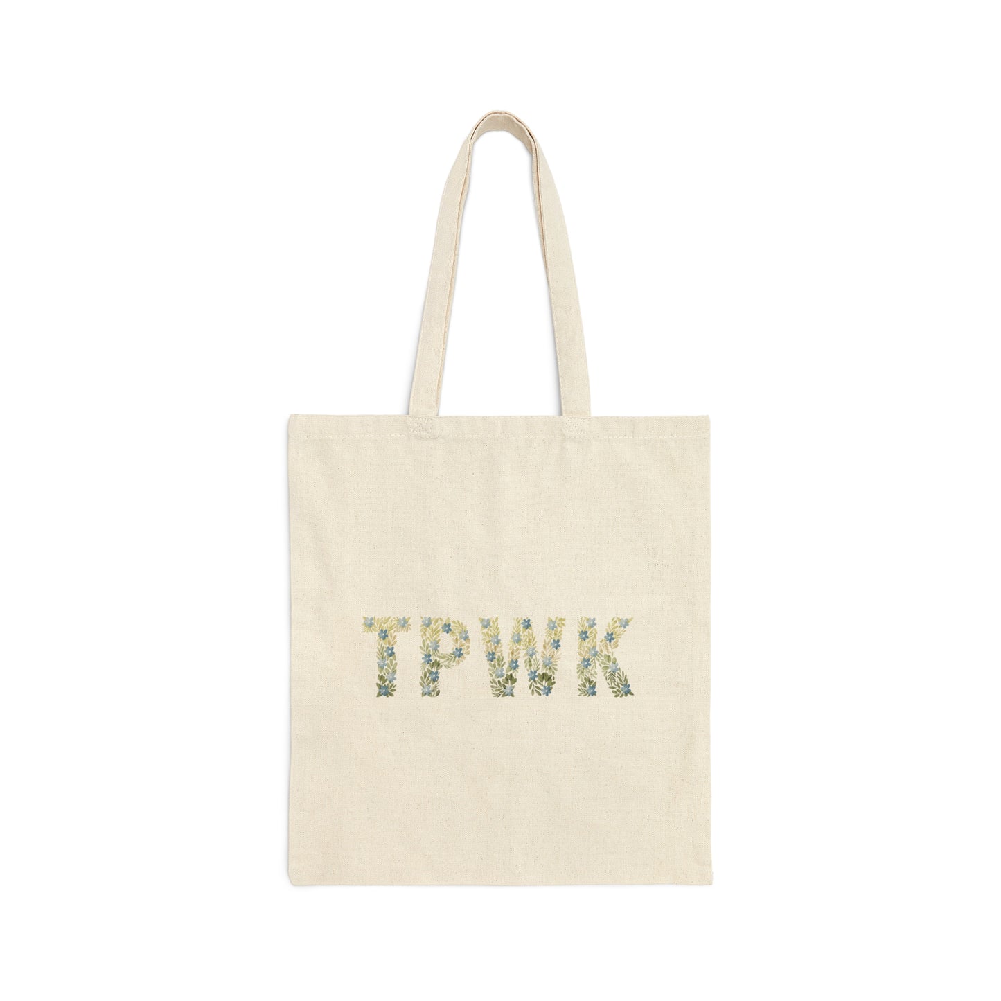 TPWK Watercolor Floral Cotton Tote Bag