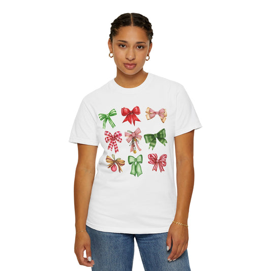 Christmas Bows Comfort Colors Tee