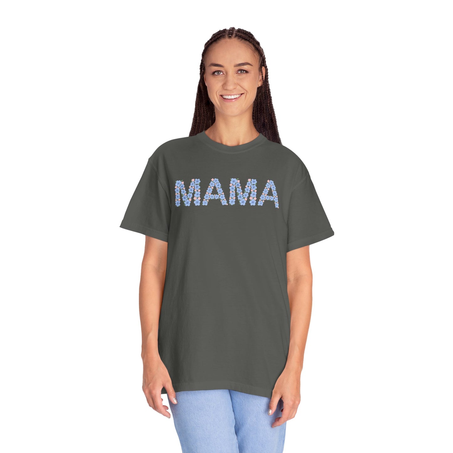 MAMA Floral Comfort Colors Tee