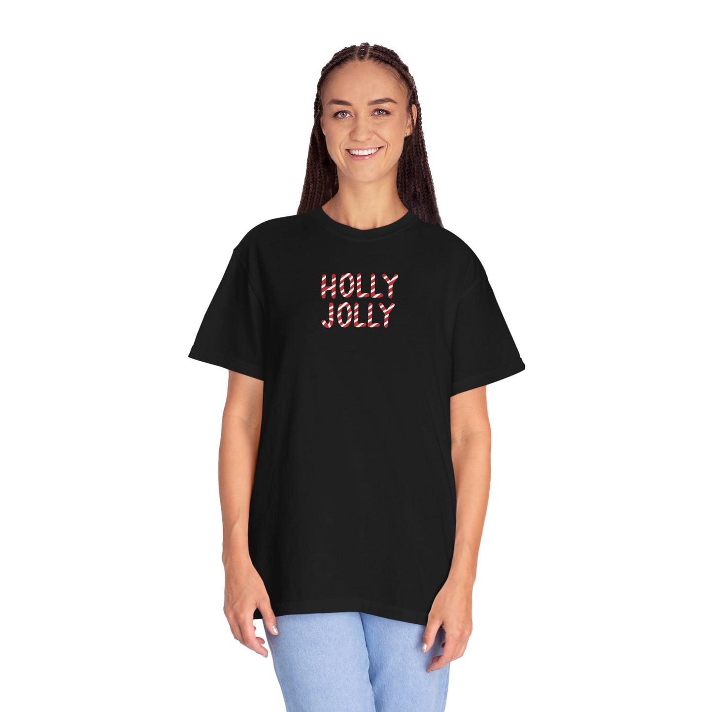 Holly Jolly Candy Cane Comfort Colors Tee