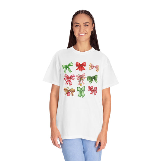 Christmas Bows Comfort Colors Tee