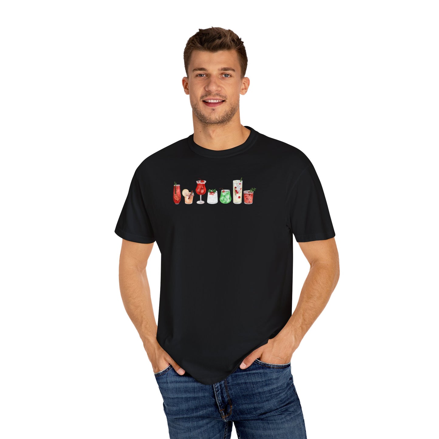 Christmas Cocktails Comfort Colors Tee