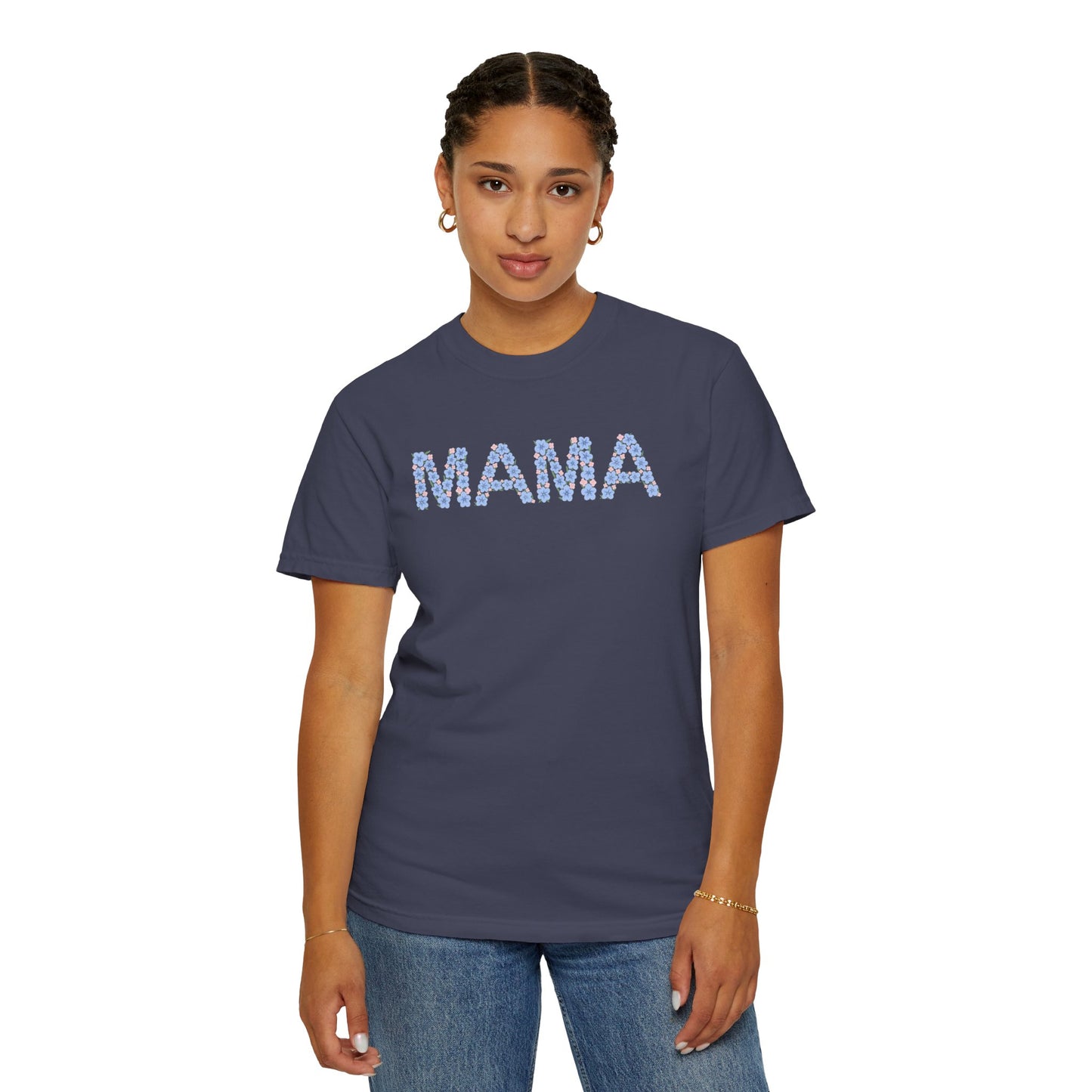 MAMA Floral Comfort Colors Tee