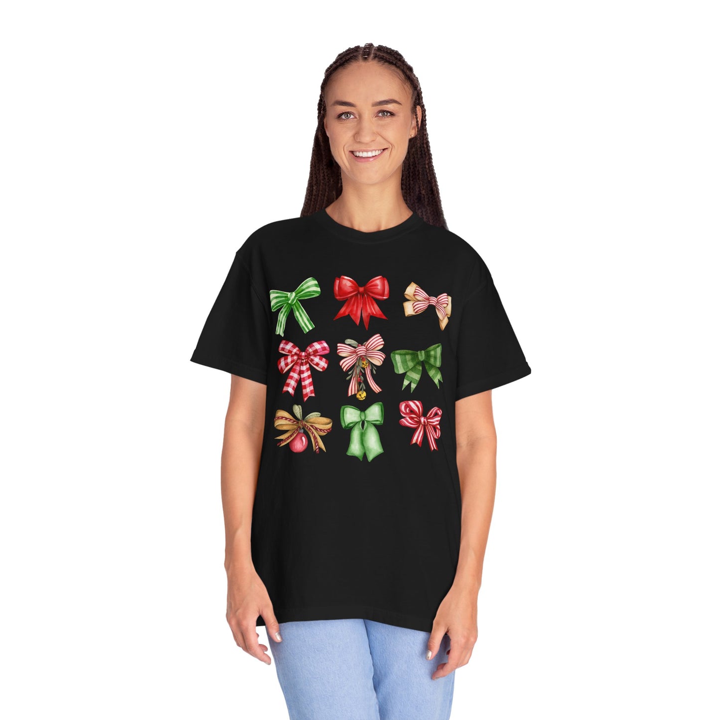 Christmas Bows Comfort Colors Tee