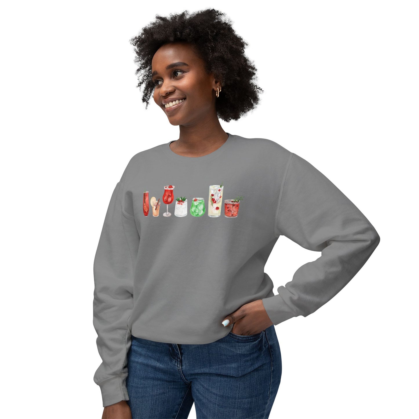Christmas Cocktails Comfort Colors Sweatshirt