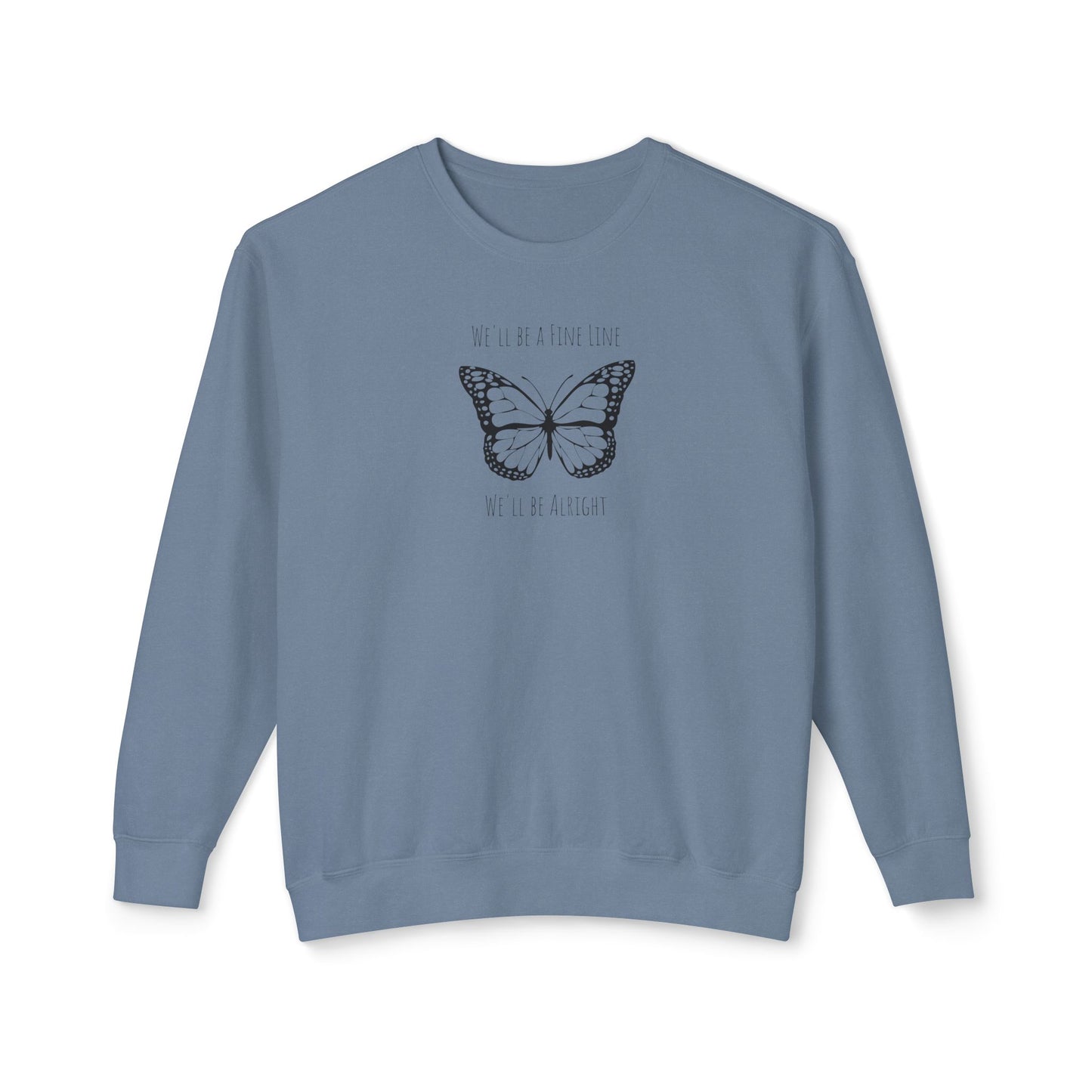 Fine Line Butterfly Comfort Colors Sweatshirt