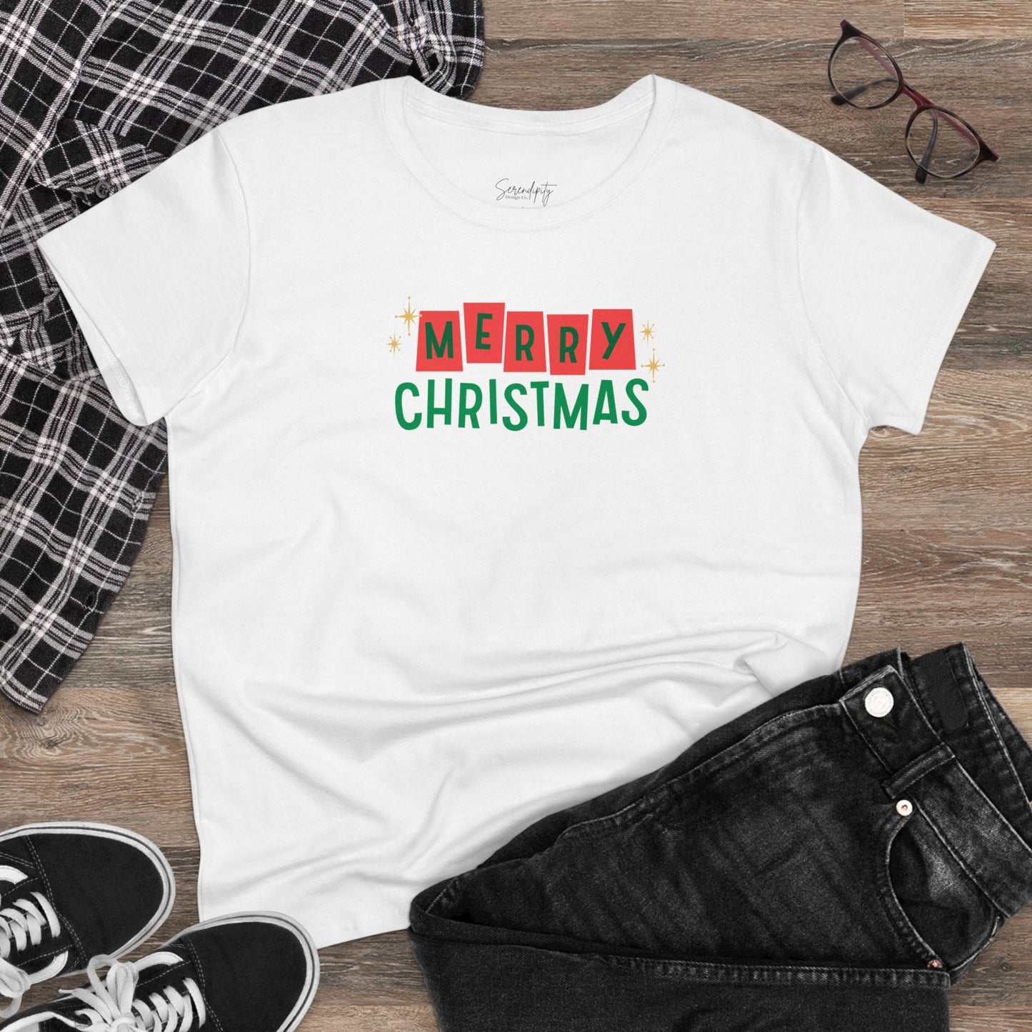 Retro Merry Christmas Baby Tee