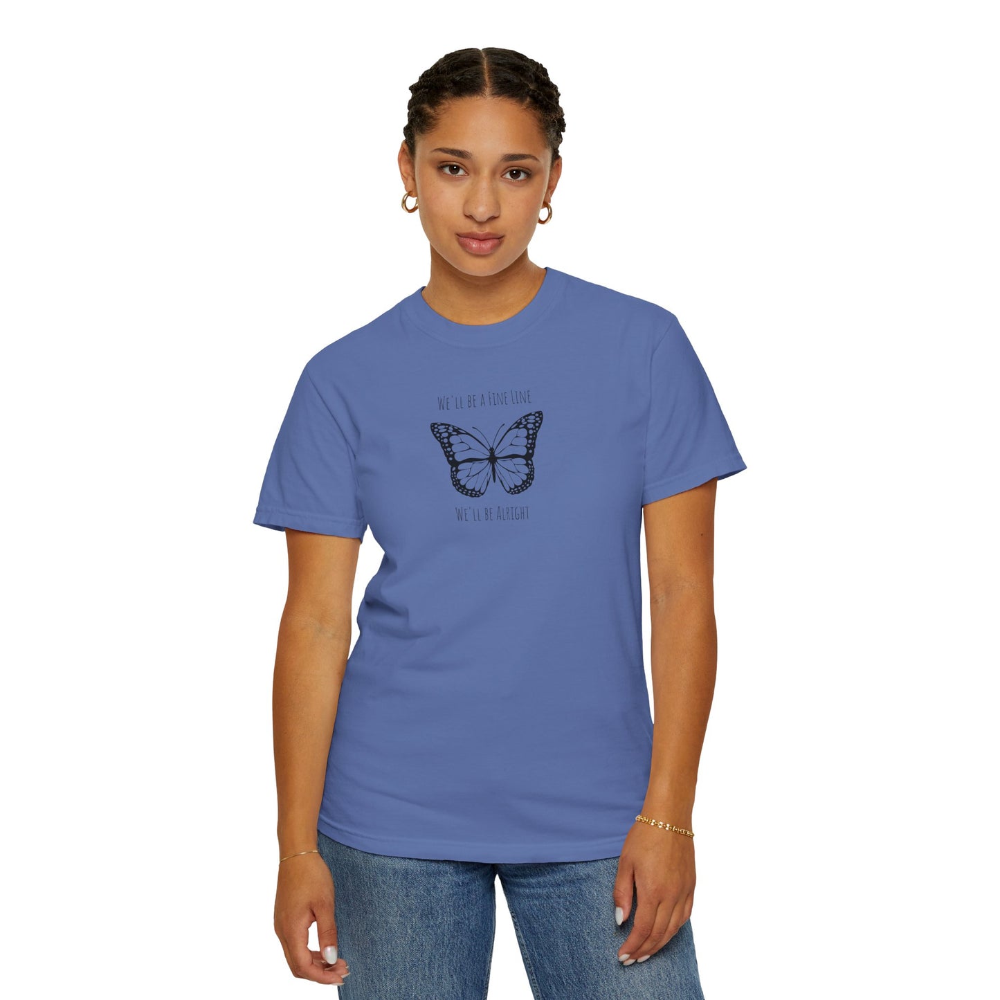 Fine Line Butterfly Comfort Colors Tee