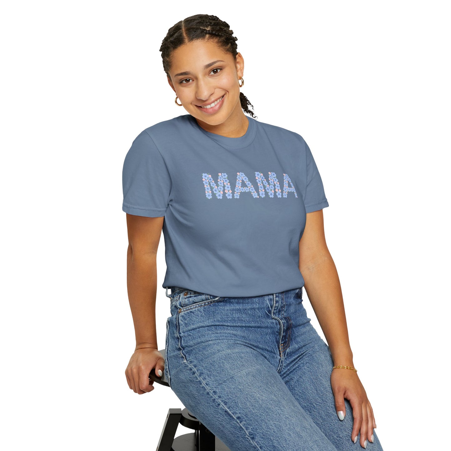 MAMA Floral Comfort Colors Tee